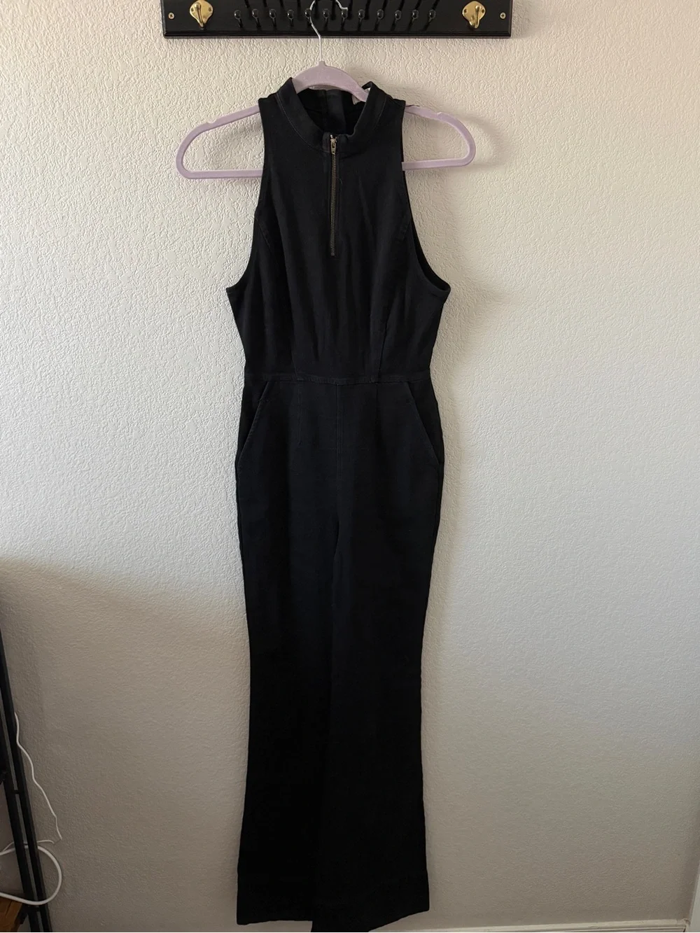 Pilcro Black Sleeveless Zip-Front Jumpsuit - Picture 2 of 5